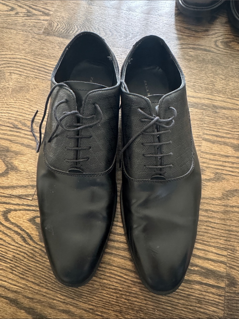 Zara Men's Black Lace-Up Oxford Dress Shoes